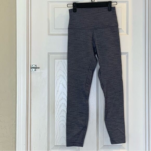 Lululemon Align Pant II 25" Mini Heathered Herringbone Black White Size 4 - Picture 1 of 8